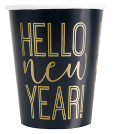 New Years Cup Black & Gold 8/ Pack