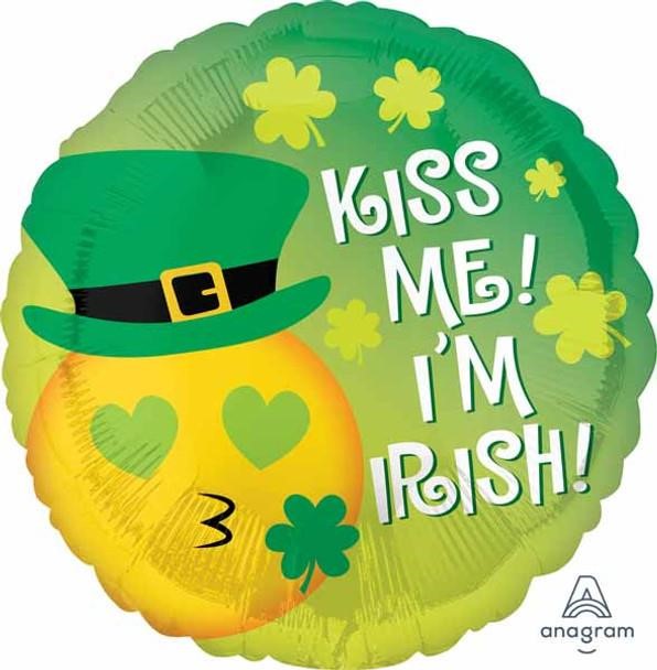 BALLOON FOIL 18 ST PATS KISS IRISH UNINFLATED
