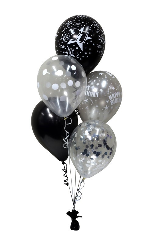 Balloon Arrangement 21St Birthday 5 Balloons 139