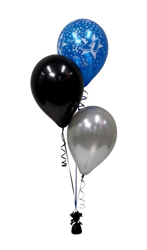 Balloon Arrangement 21St Birthday Boy 3 Balloons 138