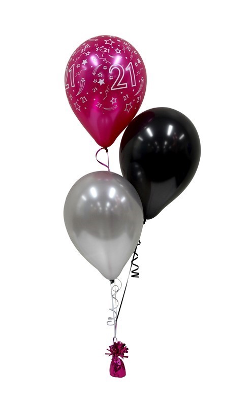 Balloon Arrangement 21St Birthday Girl 3 Balloons 137
