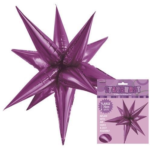 Balloon Foil 275 Starburst Purple AirFill
