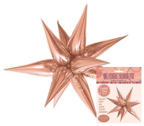 Balloon Foil 275 Starburst Rose Gold AirFill