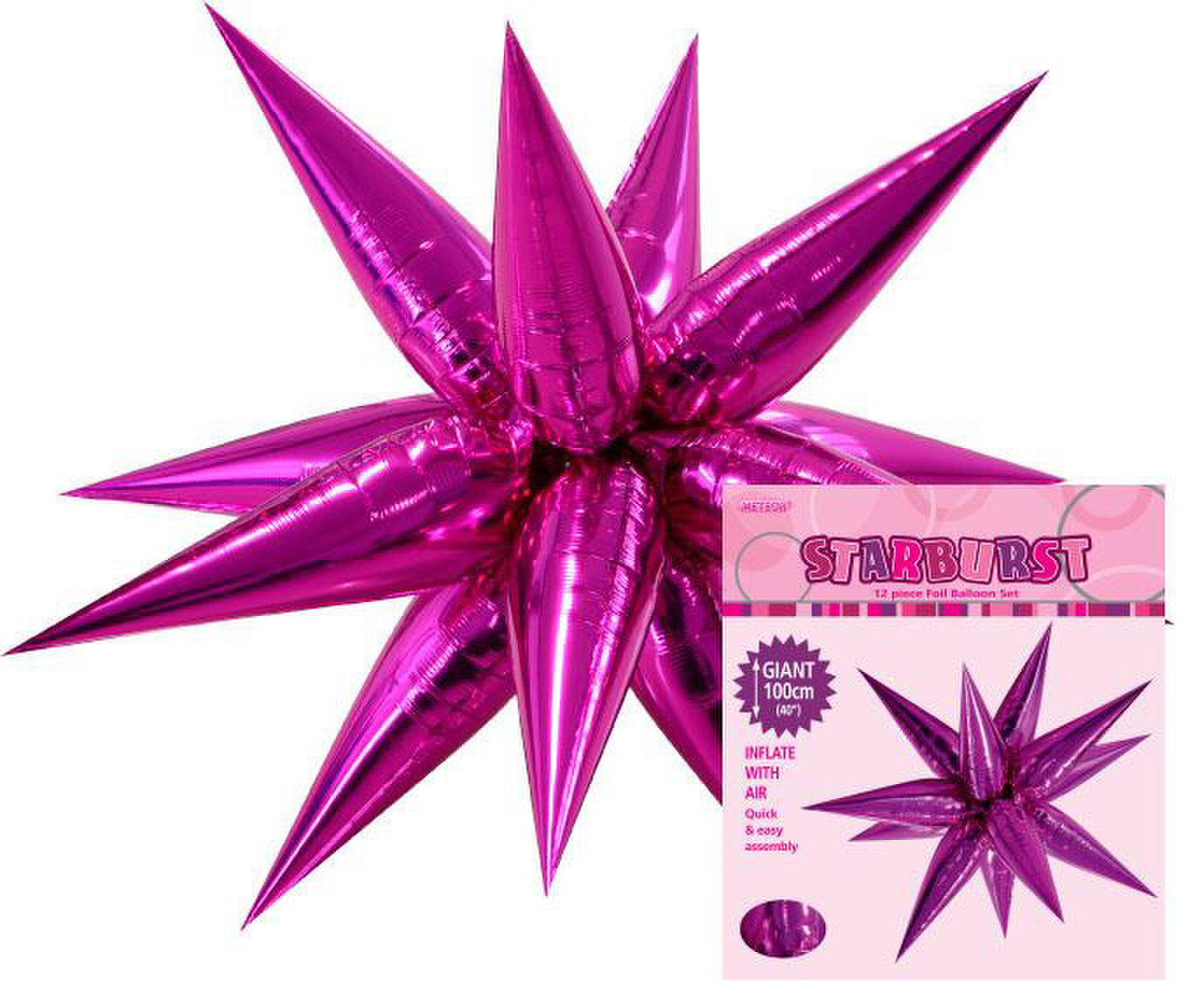 Balloon Foil Starburst Giant Hot Pink 40