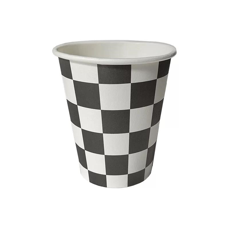 Black  White Chechered Cups 8Pk