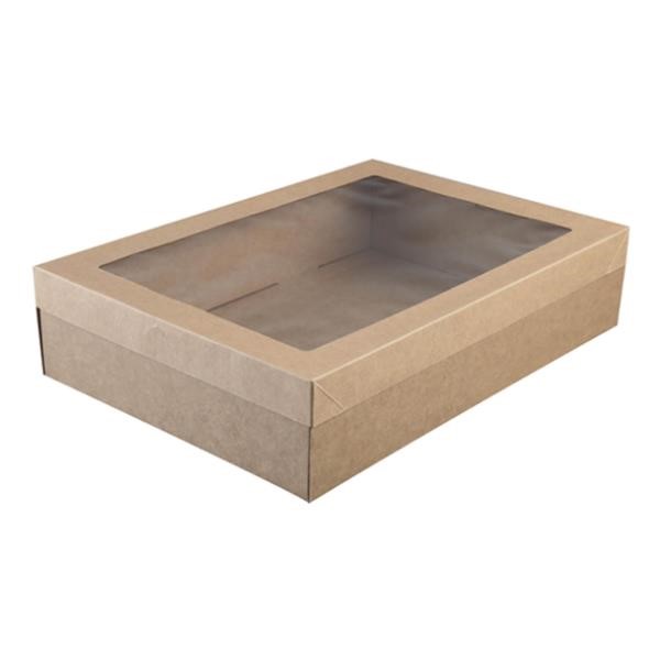 Cater Box Rect Med with Lid Kraft  Each