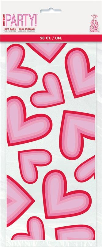 Cello Bags Retro Hearts 20Pk