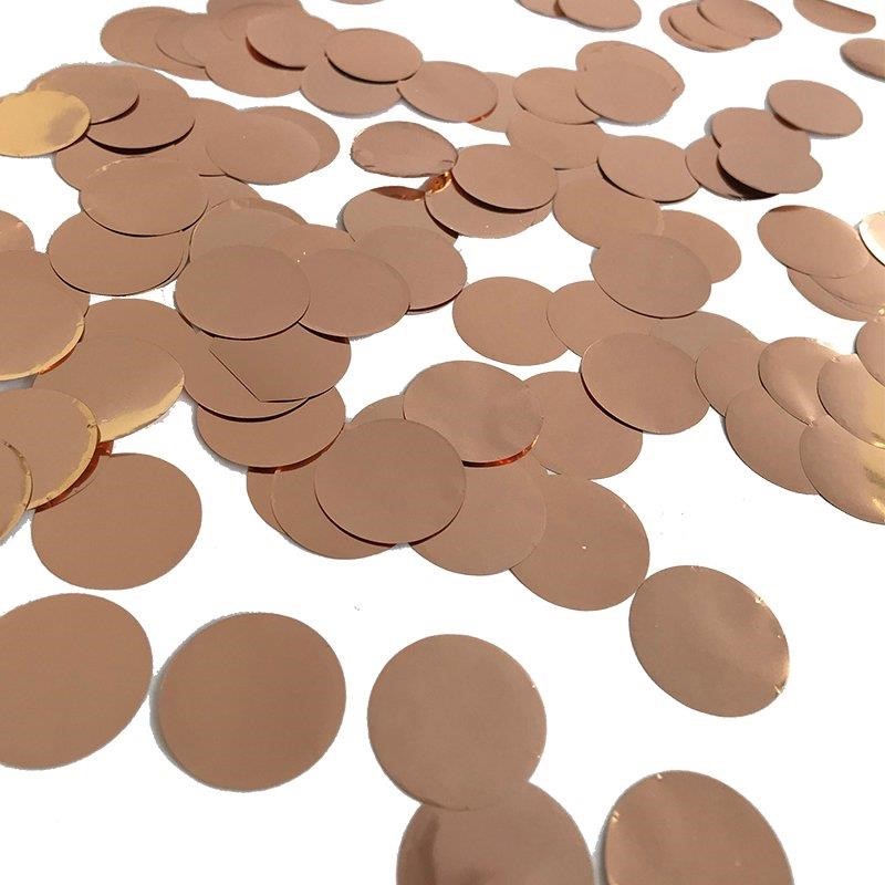 Confetti Round Foil Rose Gold 15G