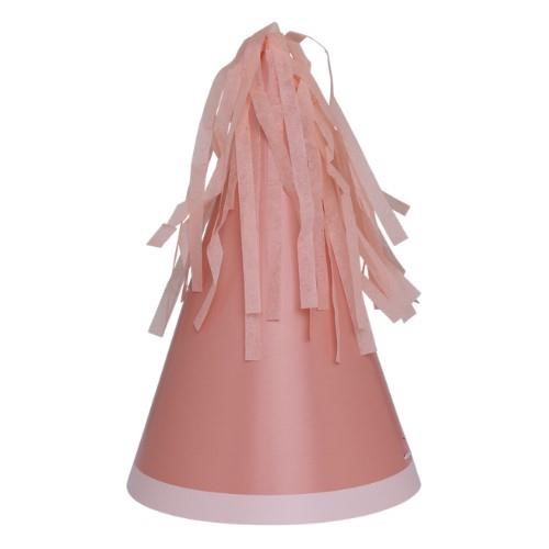 Five Star Party Hat With Tassel Topper Rose 10 Pack