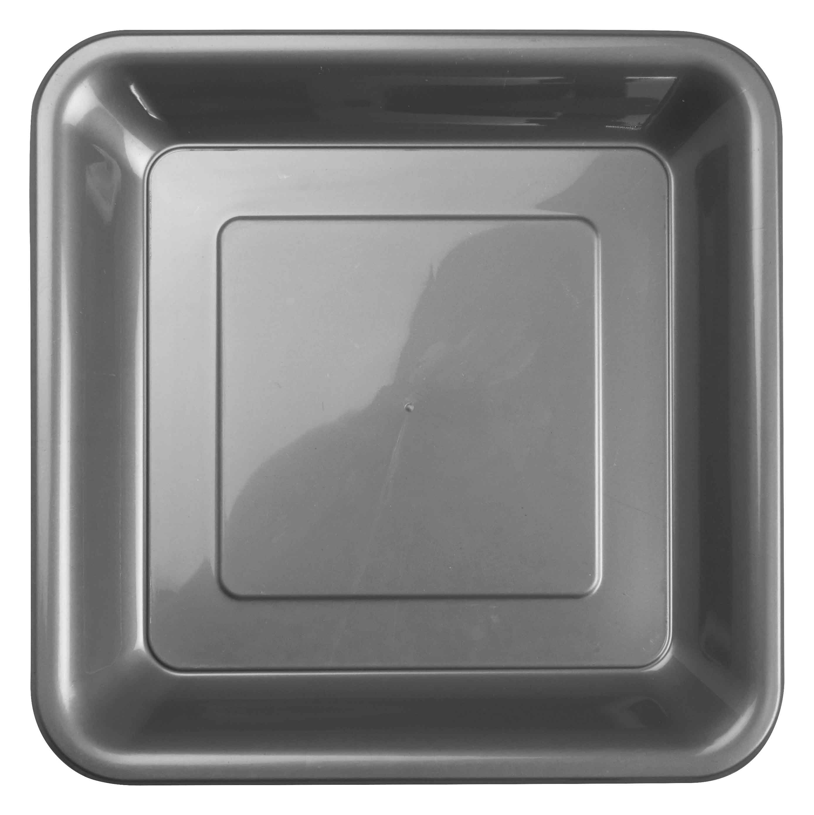 Five Star Square Snack Plate 7 Metallic Silver 20 Pack