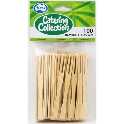 Forks Cocktail Bamboo 100 Pack