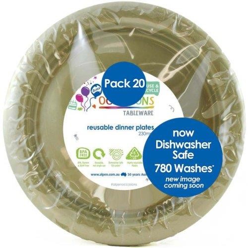 GOLD ROUND DINNER PLATE 20PK ALP