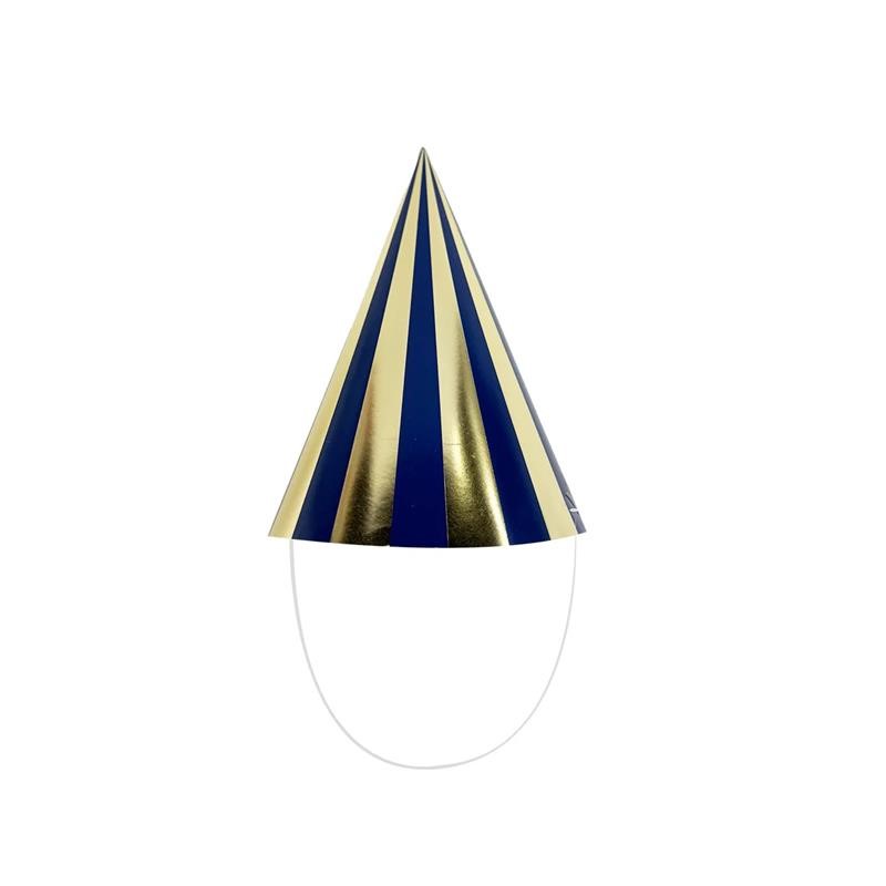 Gingham Blue Party Hat 6pk