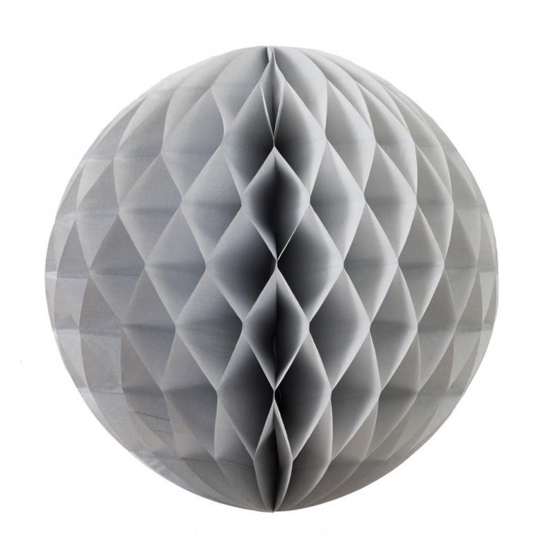 Honeycomb Ball Metallic Silver 25Cm
