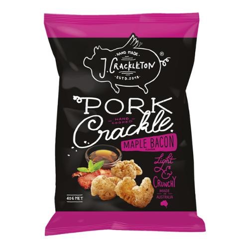 J Crackleton Pork Crackle Maple Bacon 40g