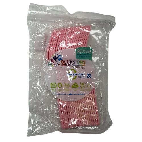 Light Pink Fork 20 Pack