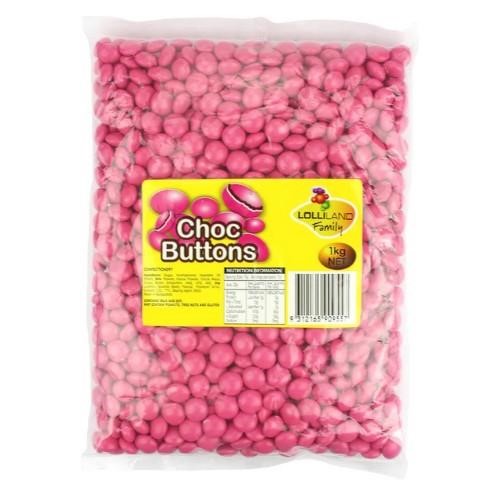Lolliland Choc Buttons Pink 1kg