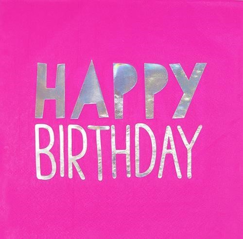 Neon Pink Lunch Napkins 2Ply 16 Pack