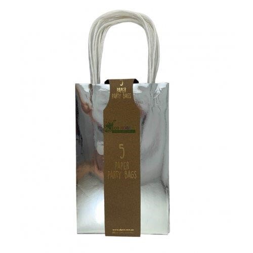 Paper Bag Metallic Silver 5PK