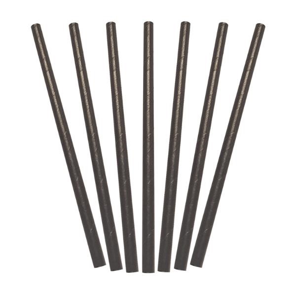 Paper Straws Cocktail Black 250PK