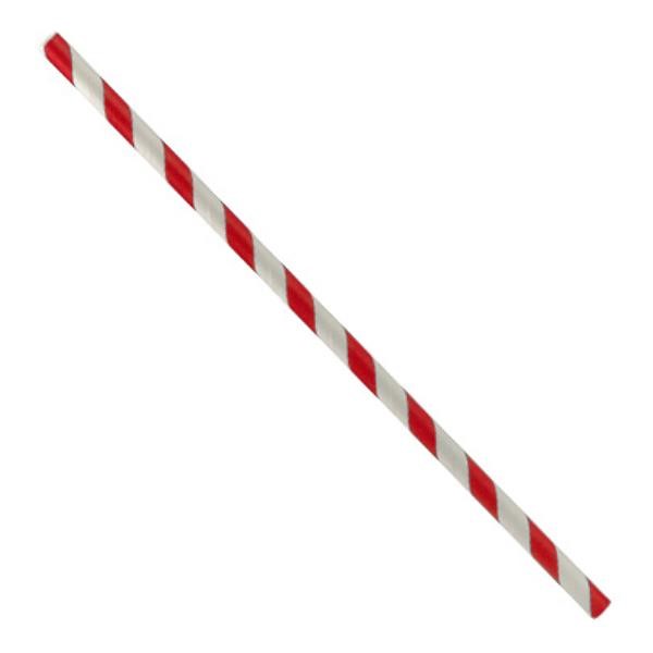 Paper Straws Reg Red Stripe 250PK