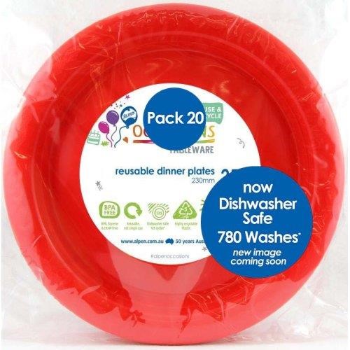 RED ROUND DINNER PLATE 20PK ALP