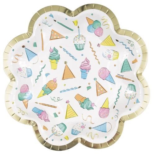 Rainbow Birthday Sweets Plate 825 8PK