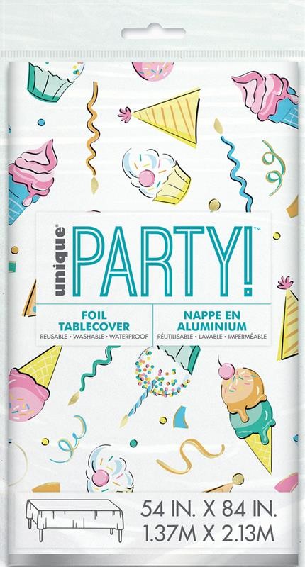 Rainbow Birthday Sweets Rect Tablecover 