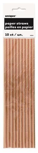 Rose Gold Foil Paper Straws 10 Pack