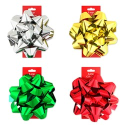 XMAS BOW STAR METALLIC XL 20CM