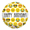 BALLOON FOIL 18 EMOJI BIRTHDAY UNINFLATED