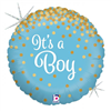 BALLOON FOIL 18 GLITTER ITS A BOY UNINFLATED