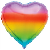 BALLOON FOIL 18 RAINBOW HEART 576001 UNINFLATED