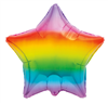 BALLOON FOIL 18 RAINBOW STAR 57600 UNINFLATED