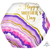 BALLOON FOIL 23 MOTHERS DAY WATERCOLOUR GEODE UNINFLATED