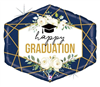 BALLOON FOIL 30 GRADUATION GEO NAVY