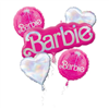 BALLOON FOIL BOUQUET BARBIE 5PK UNINFLATED