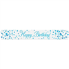 BANNER FOIL SPARK FIZZ BLUE HAPPY BIRTHDAY 