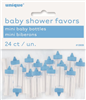 Baby Shower Mini Baby Bottles Assorted Blue 24 Pack