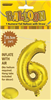 BALLOON FOIL 14 GOLD 6  SelfInflating