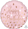 Balloon Foil 17 Blush Happy Birthday Uninflated