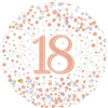 Balloon Foil 18 18Th Birthday Sparkling Fizz Rose Gold Uninflated