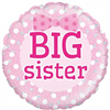 Balloon Foil 18 Big Sister Pink Bow Uninflated