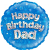 Balloon Foil 18 HBday Dad Blue Uninflated