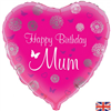 Balloon Foil 18 HBday Mum Pink Uninflated  210719