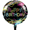 Balloon Foil 18 Happy Bday Glow Party Uninflated 318136