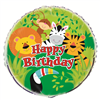 Balloon Foil 18 Happy Birthday Animal Jungle Uninflated