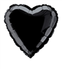 Balloon Foil 18 Heart Black Uninflated