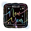 Balloon Foil 18 Opal Hello New Year Uninflated