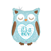 Balloon Foil 26 Its A Boy Baby Owl Uninflated